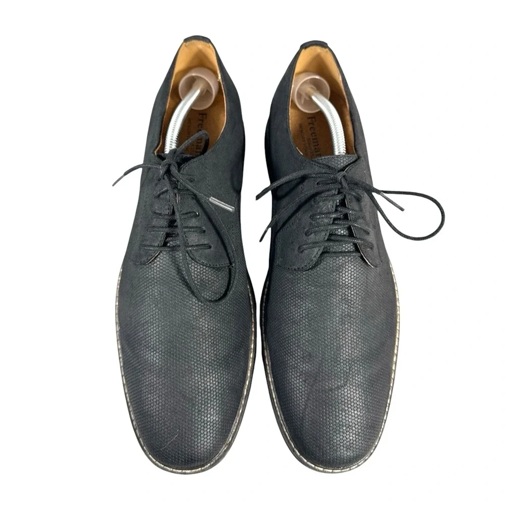 Freeman Milton Men's Black Derby Dress Shoes – Foam Insole, Size 11M‎